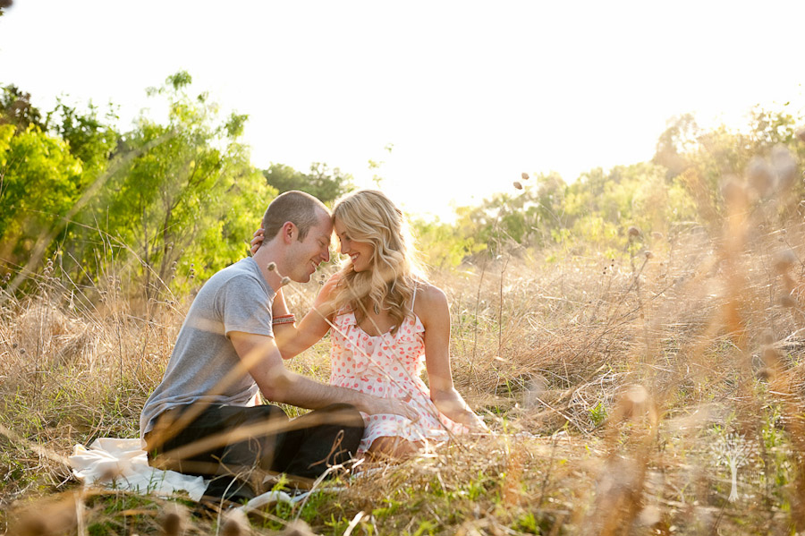 romantic picnic, romantic, field, sunset, gold, tones, pastels, wedding photography, austin, texas, hill country
