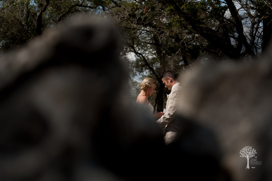 The bride and groom decided to exchange letters during their first look. Boulder Springs, Wedding and Event Center, New Braunfels, Texas Old Town