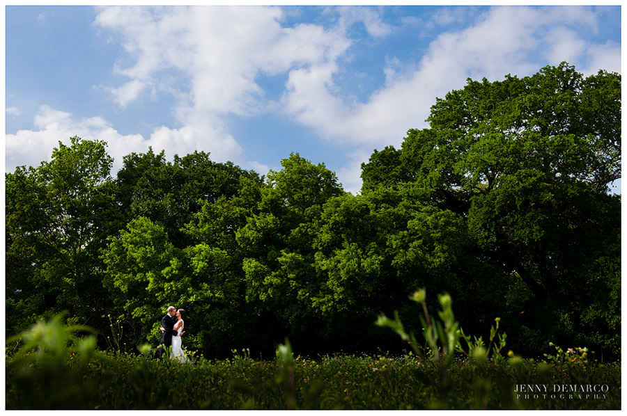 Shelby and Chad enjoying their first look as bride and groom in the naturally elegant vineyards. 