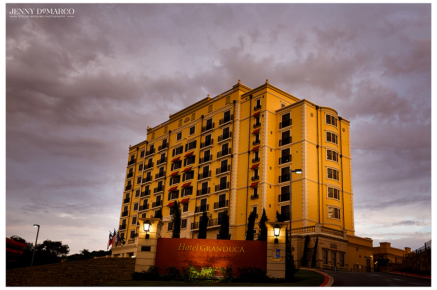 Breathtaking external shot of Hotel Granduca with cloudy sky 