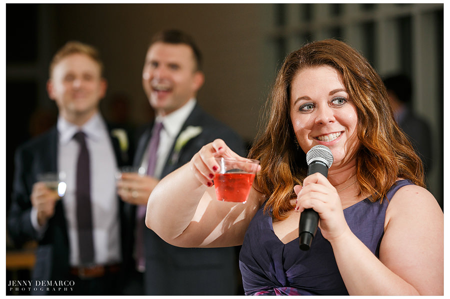Maid of Honor makes a toast.