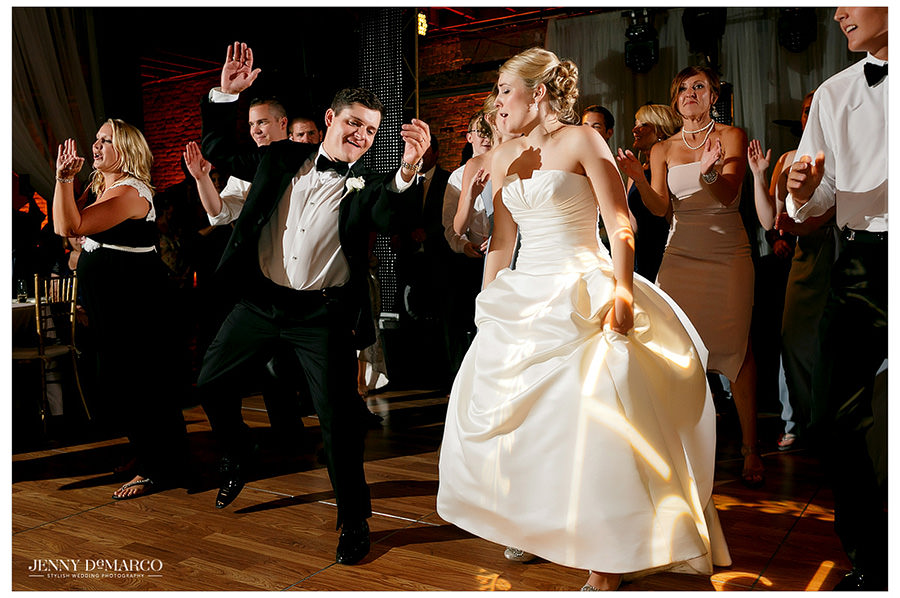 Bride dances with Groom at the wedding reception
