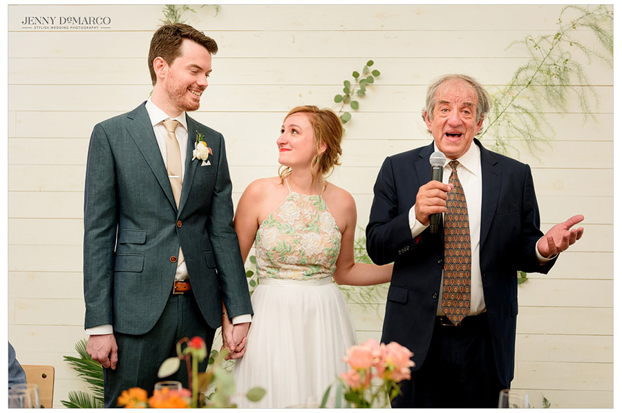 Bride's father toasts the happy couple