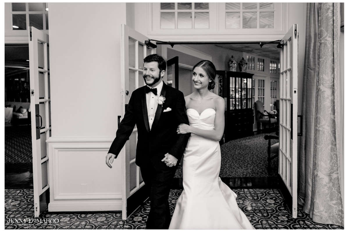 The couple makes their entrance into the reception.