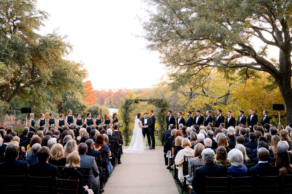 fall ceremony on the lawn at the four seasons hotel