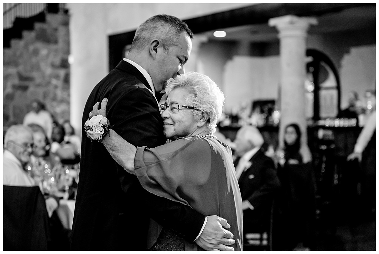 groom and his mother dancing