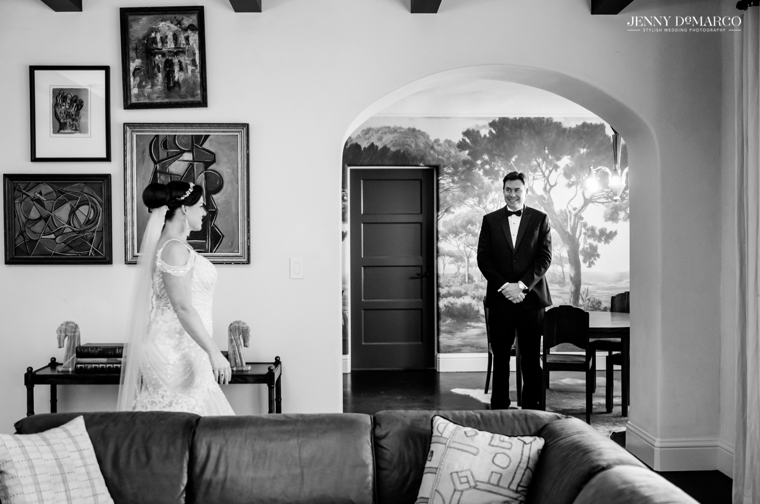 Groom about to see his bride for the first time 