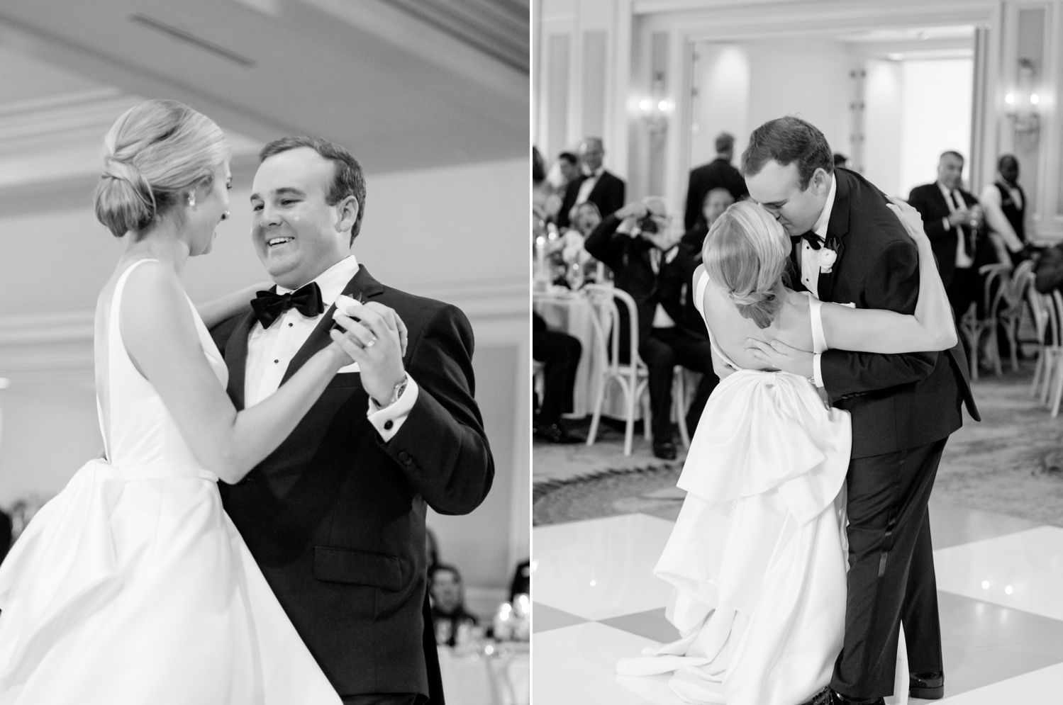 bride and grooms first dance as husband and wife 