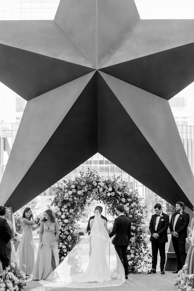 bride and groom at the altar