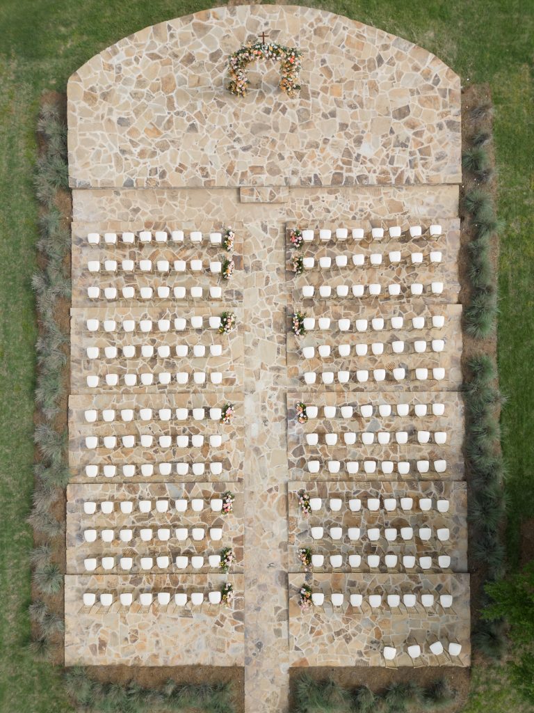 overhead shot of wedding ceremony