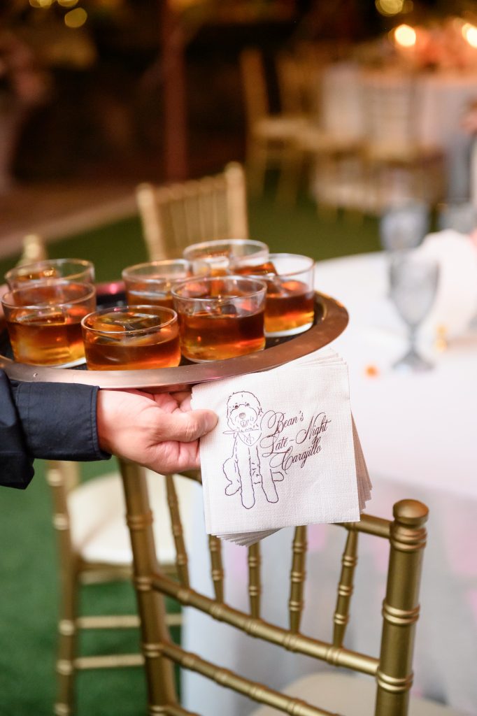 drinks with customers napkins