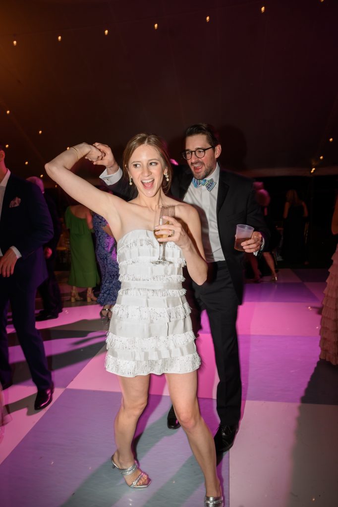 bride dancing with wedding guests