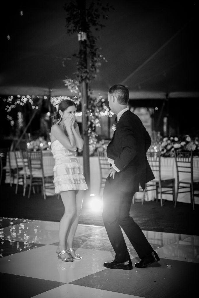 bride and groom dancing at the end of the night