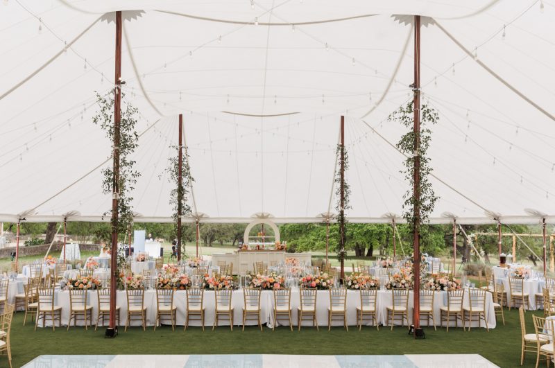 wide shot of the wedding reception