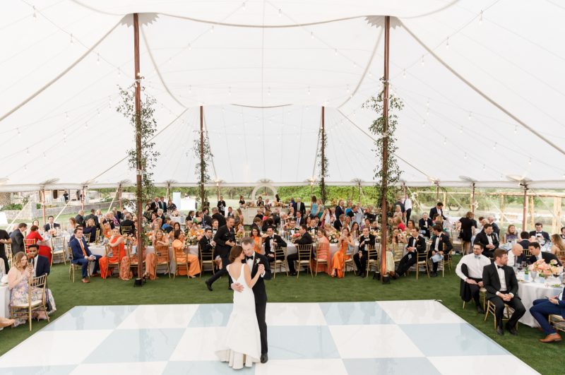 bride and groom first dance
