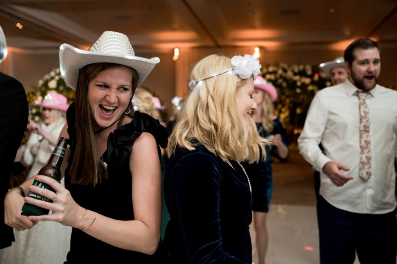 guests dancing at the reception