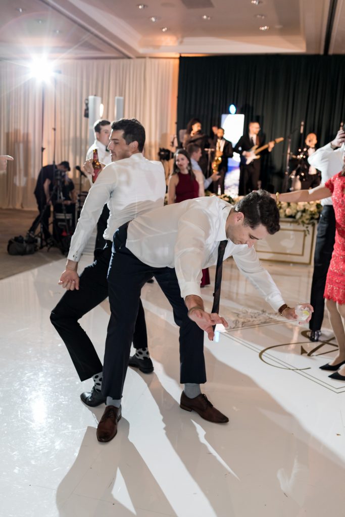 guests dancing at the reception