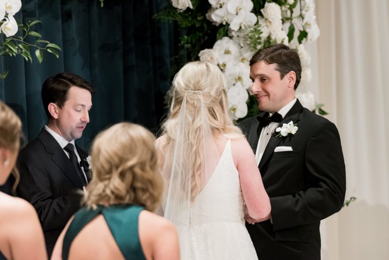 bride and groom at the altar