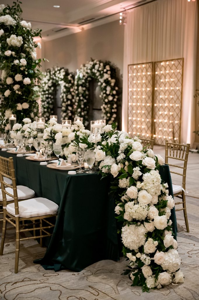 white floral centerpiece