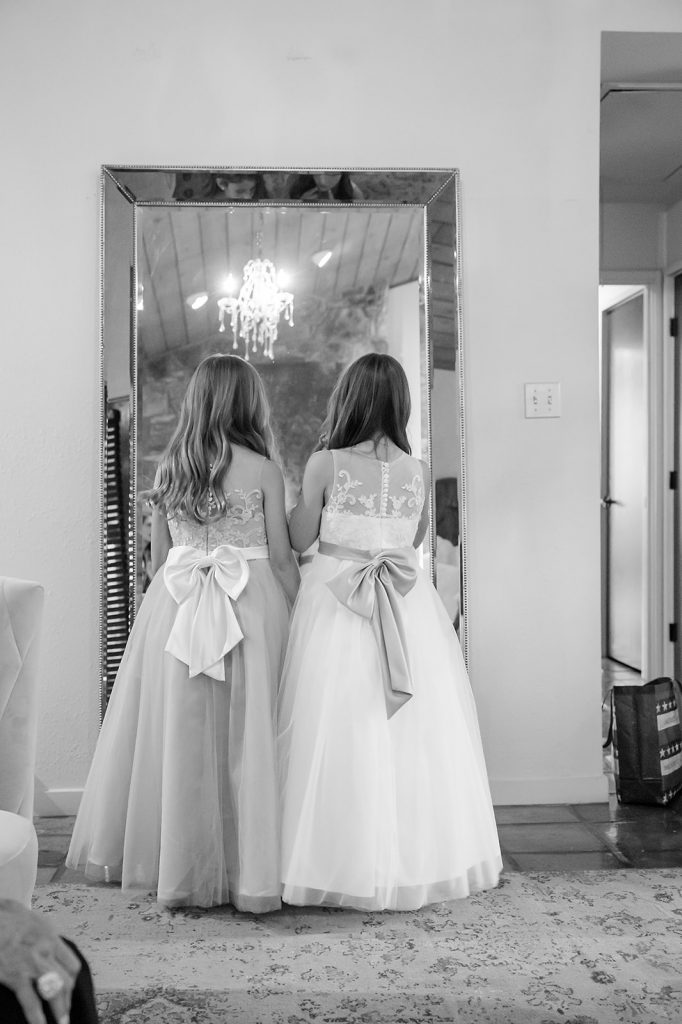 flower girls getting ready