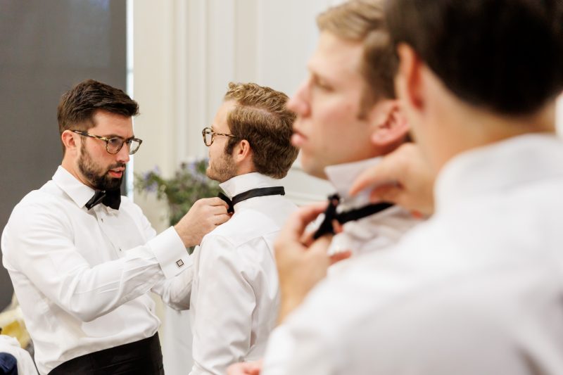 Groom getting ready at Austin Country Club