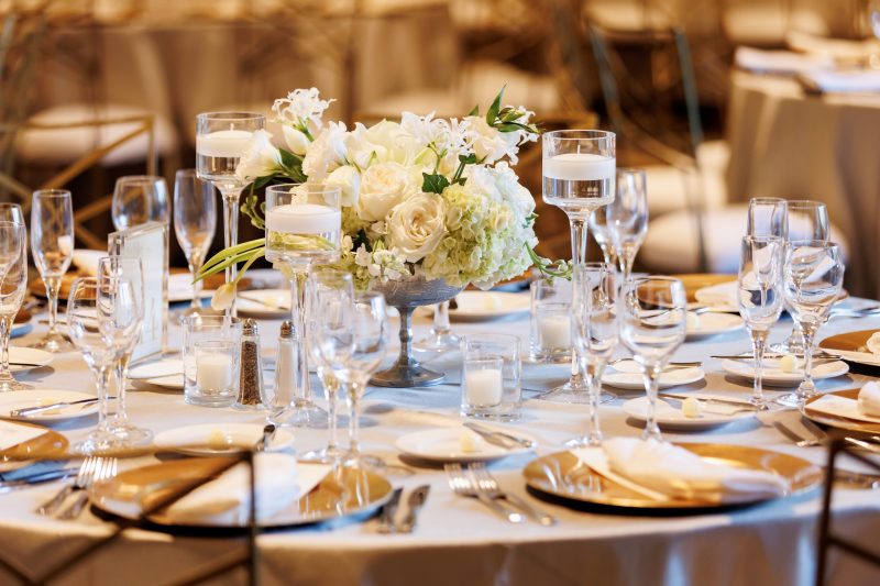 Table displays at Austin Country Club