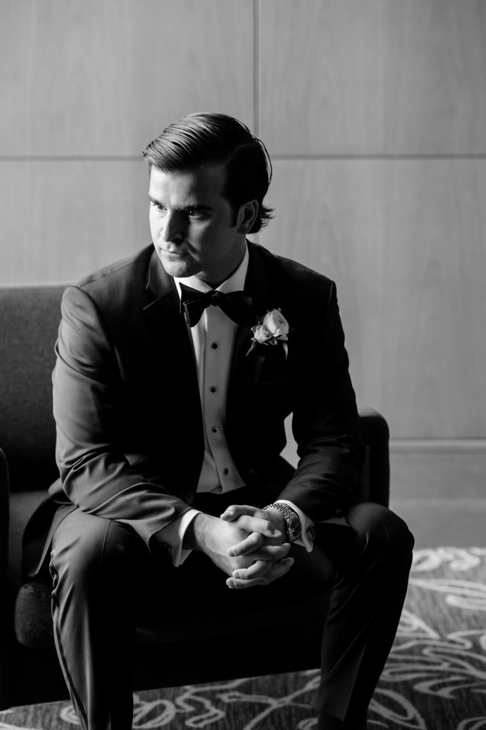 handsome groom at Omni Barton Creek Wedding