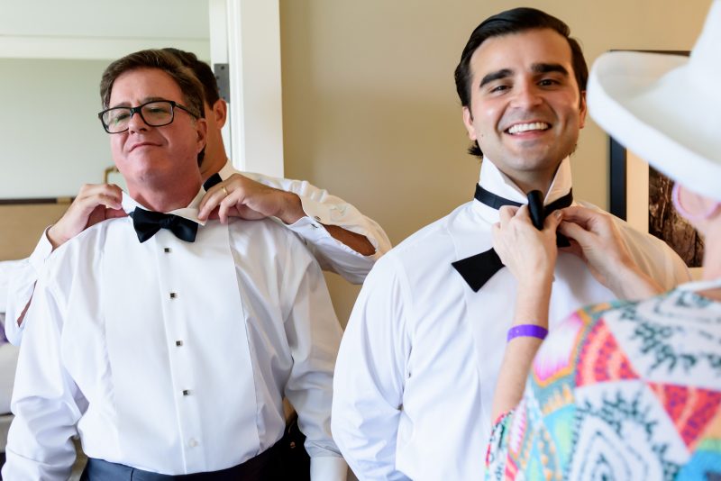 Groom getting ready at Omni Barton Creek Wedding