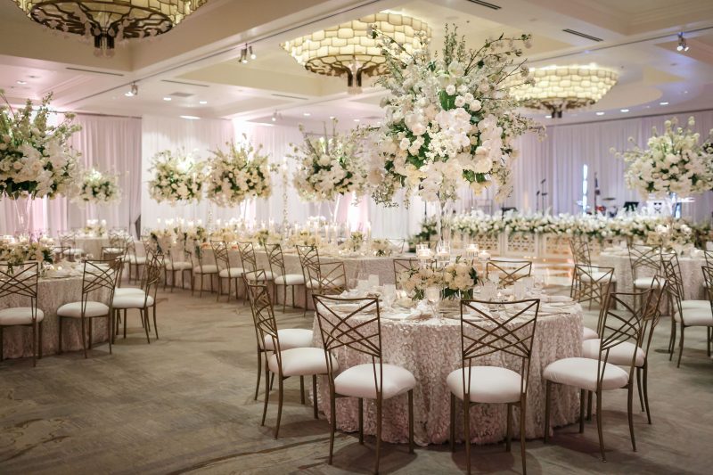 Indoor reception in the San Jacinto ballroom at the four seasons