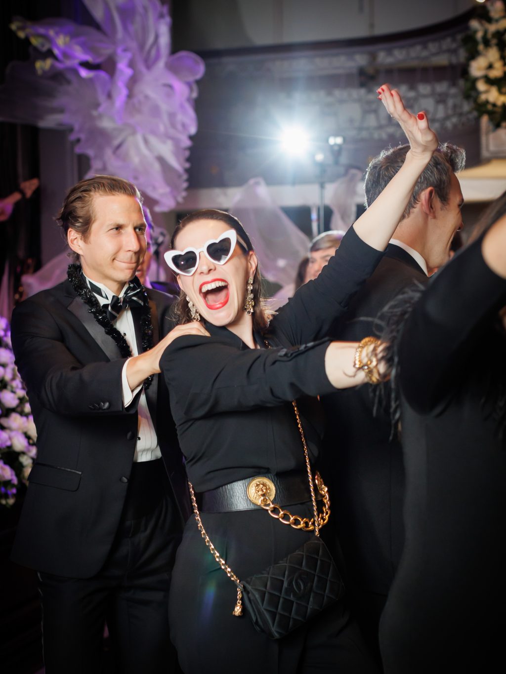 Wedding guest celebrating on the dance floor at The St. Anthony Hotel
