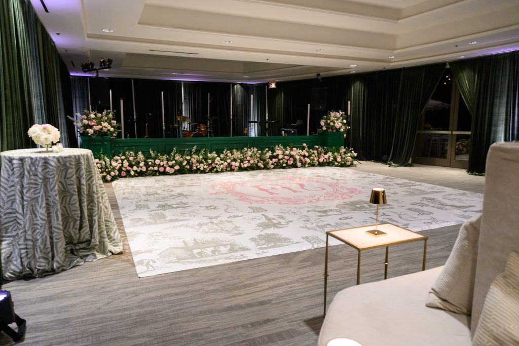 Four seasons foyer transformed into a reception space