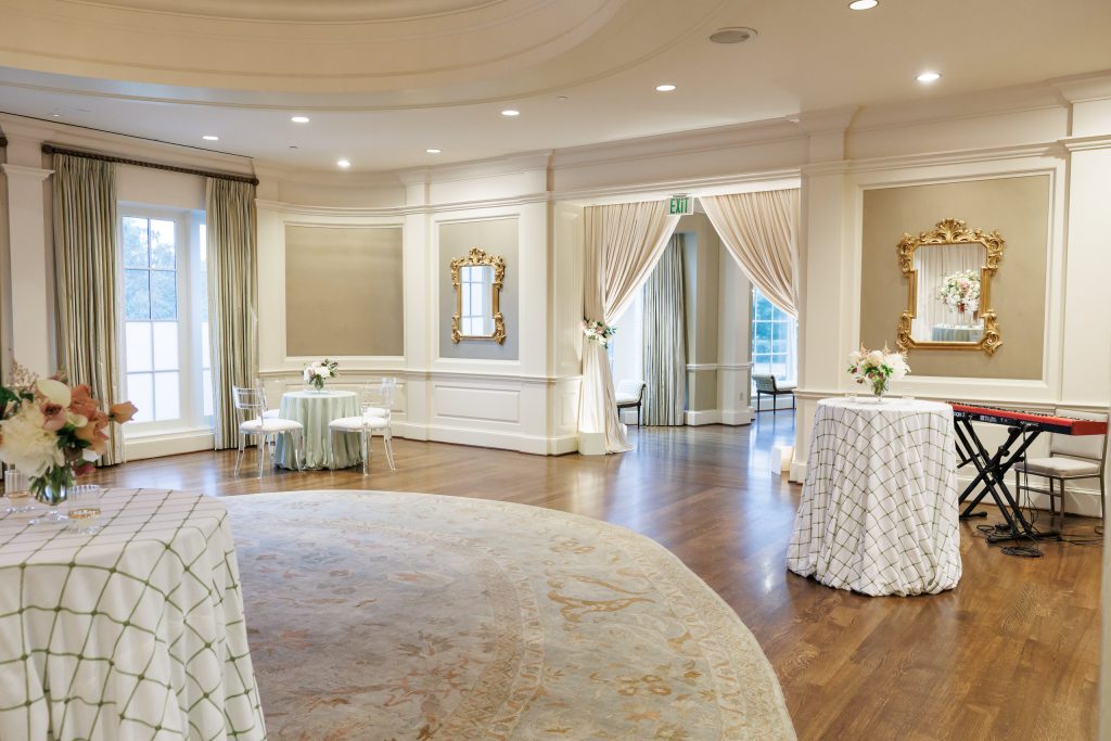 View of the cocktail hour in the salon